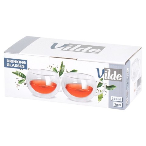 SZKLANKI TERMICZNE 2szt. 280ml Z PODWÓJNĄ SCIANKĄ DO KAWY HERBATY 139818