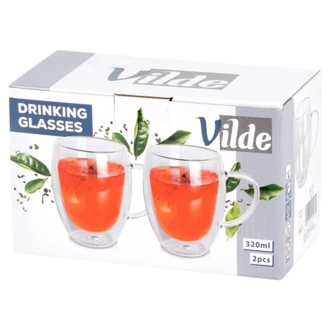 SZKLANKI TERMICZNE 2szt. 320ml Z PODWÓJNĄ SCIANKĄ DO KAWY HERBATY 139821