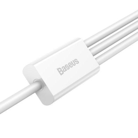 3w1 Kabel przewód Superior Series USB-A - USB-C / iPhone Lightning / micro USB 3.5A 0.5m - biały