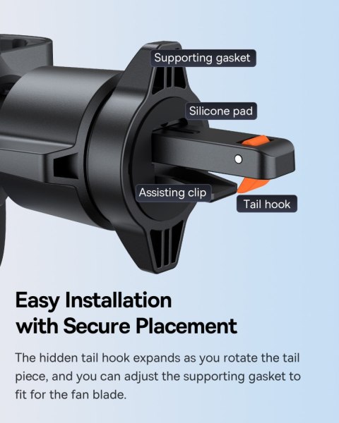 Uchwyt samochodowy na telefon grawitacyjny na kratkę nawiewu Metal Age 3 - czarny