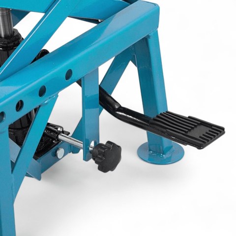 Podnośnik Motocyklowy Hydrauliczny Platforma 135 kg 87cm Niebieski stabilny