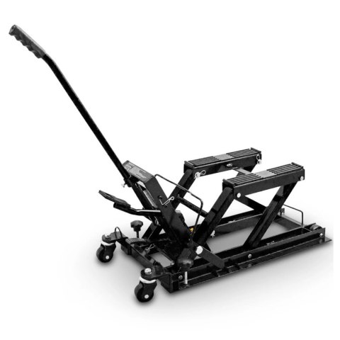 Podnośnik motocyklowy hydrauliczny 680kg czarny stabilny mobilny trwały