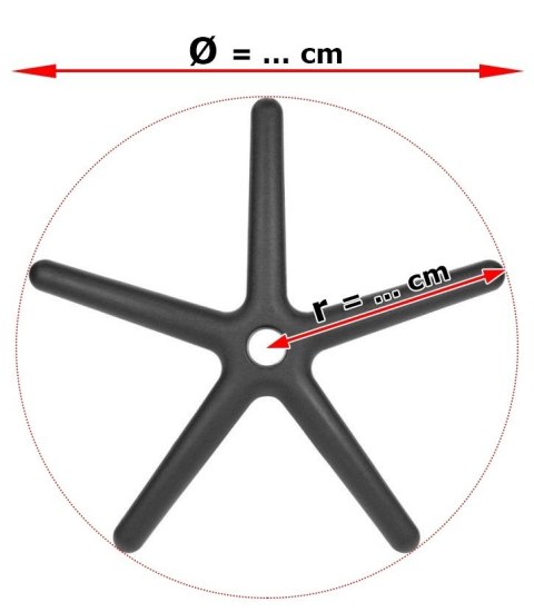 Podstawa krzesła obrotowego metalowa KD 70cm COPPER