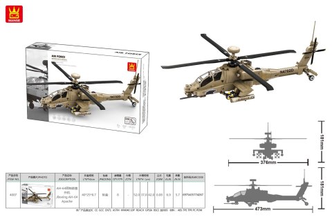 Zestaw Klocków Helikopter Wojskowy 255el.