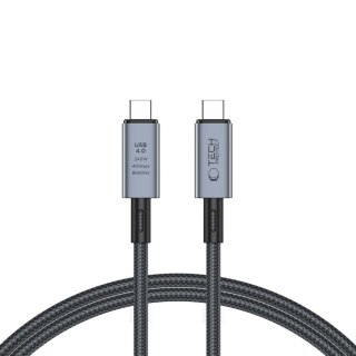 Kabel przewód szybki USB-C 4.0 PD 240W 8K 40Gbps 1m - szary