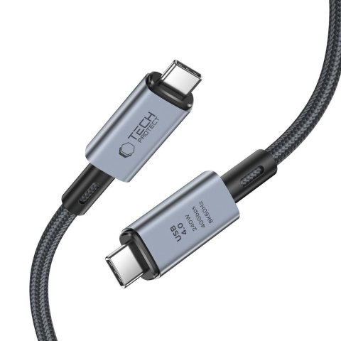 Kabel przewód szybki USB-C 4.0 PD 240W 8K 40Gbps 1m - szary