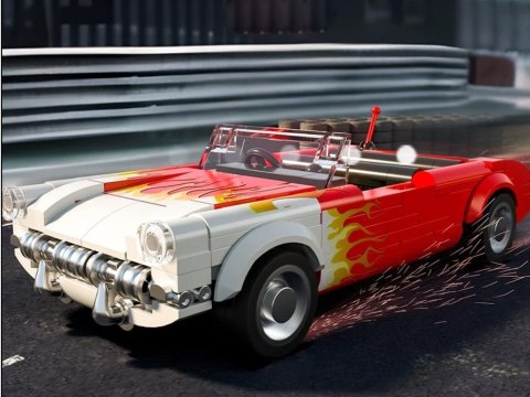 Klocki konstrukcyjne samochód klasyk hot rod Roadster 249ele ZA5817