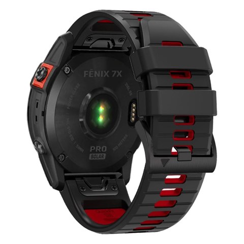 Pasek do zegarka Garmin Fenix 3 / 5X / 3HR / 5X Plus / 6X / 6X Pro / 7X - czarno-czerwony