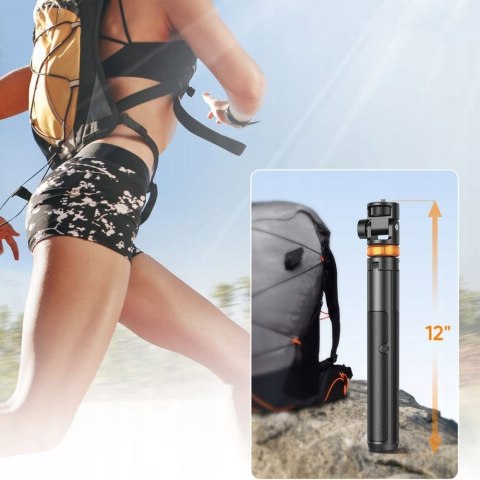 Selfie stick kijek do zdjęć Bluetooth z tripodem pilotem i głowicą 180 do 148cm - biały