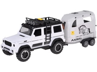 Auto terenowe z otwieraną przyczepą bukmanką + KOŃ Światło i dźwięk ZA5912
