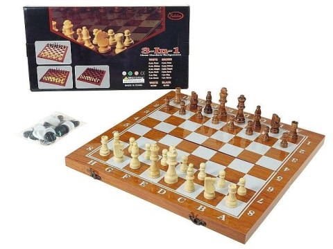 Szachy drewniane 3w1