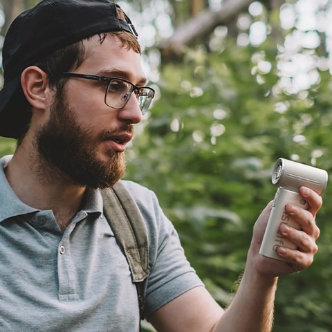 Mini dmuchawa wiatrak wentylator przenośny USB-C 5000mAh - szary