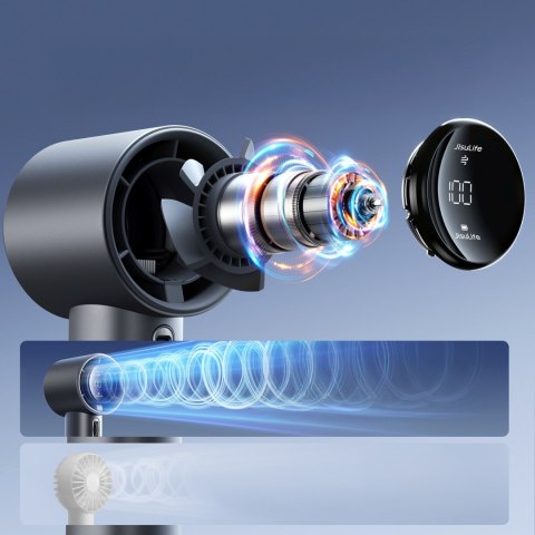 Mini wiatrak wentylator przenośny metalowy USB-C 5000mAh - ciemnoszary