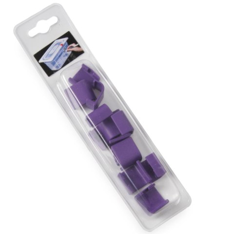 Klipsy do pojemników do żywności HACCP 12 szt. - fioletowe
