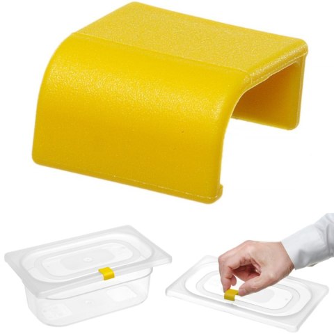 Klipsy do pojemników do żywności HACCP 12 szt. - żółte