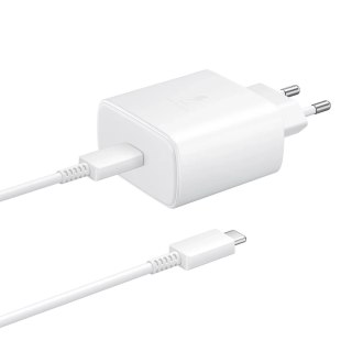 Ładowarka sieciowa Samsung EP-TA845EWE 45W z kablem USB-C 1.8m - biała