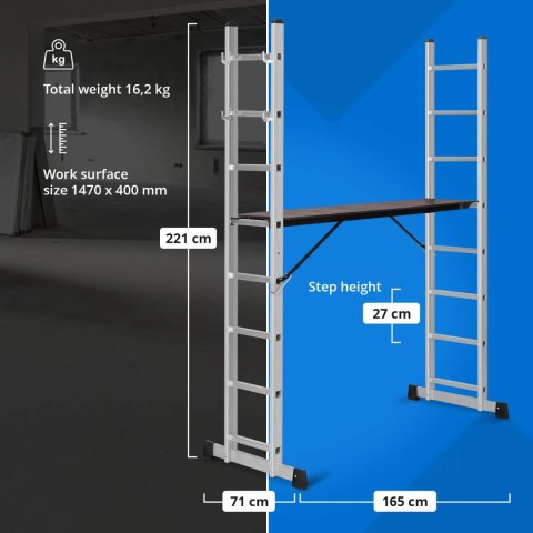 Rusztowanie drabinowe składane 3w1 do 3.8 m