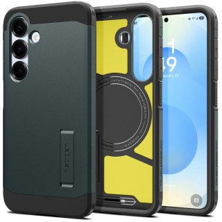 Etui na Samsung Galaxy S25 z podstawką Tough Armor MagSafe - zielone