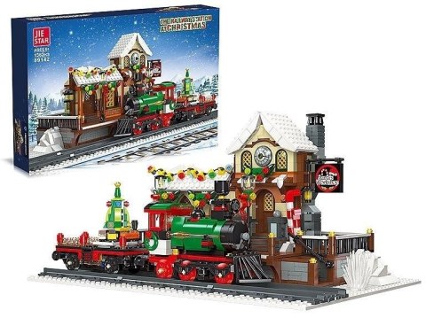 Klocki pociąg świąteczny led 55,5x9x37cm 1362el