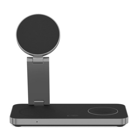 Ładowarka indukcyjna 3w1 do smartfona smartwatcha słuchawek z kablem USB-C - czarna