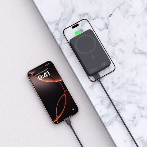 Powerbank 20000mAh z MagSafe kablem USB-C 30 cm - czarny