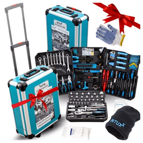 Zestaw Narzędzi Warsztatowych 1200 Elementów Walizka Klucze Bity Nasadki