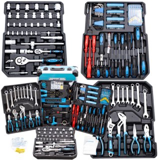 Zestaw narzędzi 1200 el walizka na kółkach crv grzechotki klucze