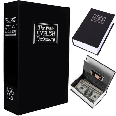 Sejf skrytka kasetka metalowa na kosztowności pieniądze w formie książki XL