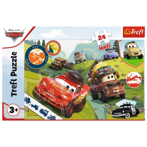 Puzzle - 24 Maxi - Wesołe auta - Disney Cars 3 - Trefl 14352