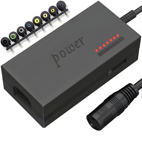Zasilacz ładowarka uniwersalna sieciowa do laptopa 8 końcówek 96 W