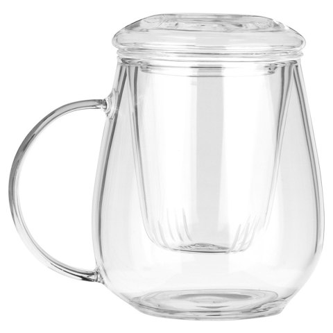 KUBEK SZKLANY 530ml Z ZAPARZACZEM I POKRYWĄ 139817