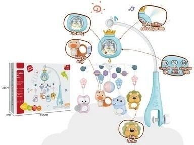 Karuzelka do łóżeczka Szara 33,5x7x26cm