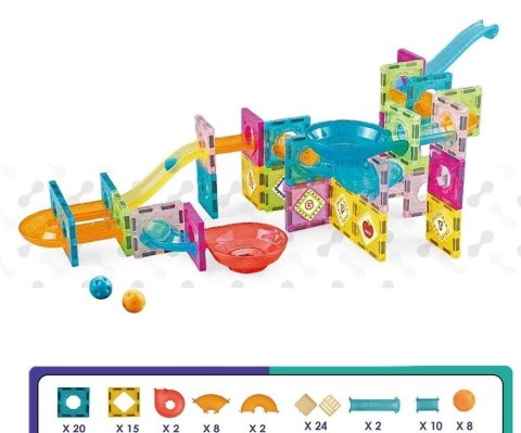 Klocki magnetyczne Tor z kulkami 91el