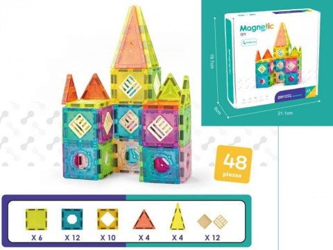 Klocki magnetyczne budowla 48el