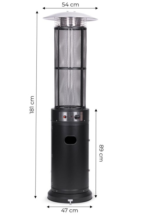 Ogrzewacz parasol gazowy grzejnik 11 kW szklany na ogród patio reduktor wąż pokrowiec MultiGarden